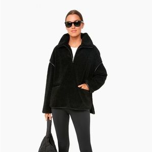 NWT Tuckernuck Black Rhodes Shearling Quarter Zip